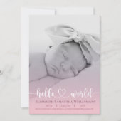 Aankondiging van de moderne baby Girl Foto (Voorkant)