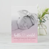 Aankondiging van de moderne baby Girl Foto (Staand voorkant)