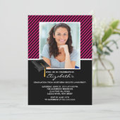 Aankondiging van de moderne Black Stripe Graduatio (Staand voorkant)