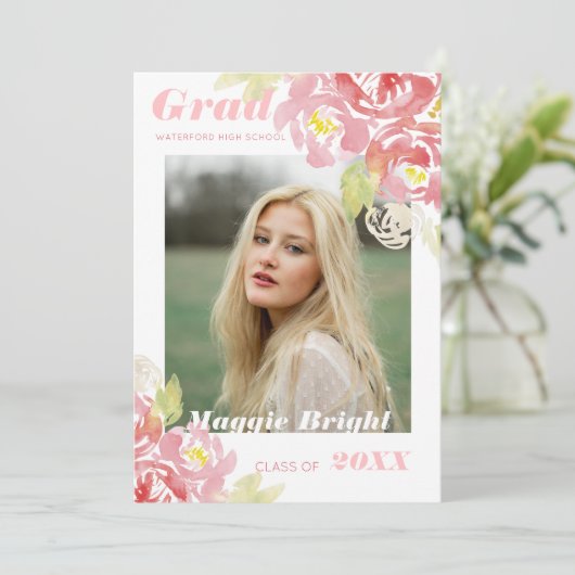 Aankondiging van de moderne Floral Waterverf Afstu (Staand voorkant)