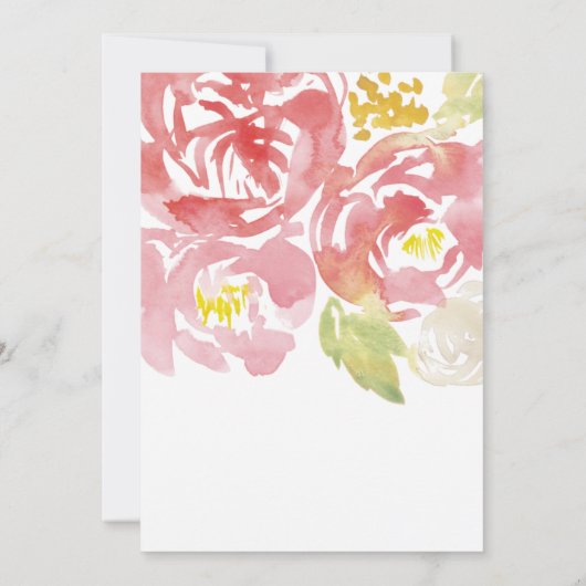 Aankondiging van de moderne Floral Waterverf Afstu (Achterkant)