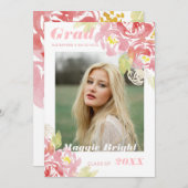 Aankondiging van de moderne Floral Waterverf Afstu (Voorkant / Achterkant)