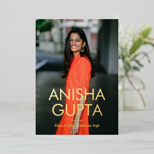 Aankondiging van de moderne Folie van het Afstuder (Staand Voorkant)