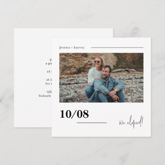 Aankondiging van de moderne foto-minimalistische u (Voorkant / Achterkant)