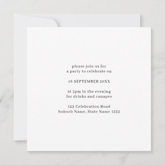 Aankondiging van de moderne foto-minimalistische u (Achterkant)