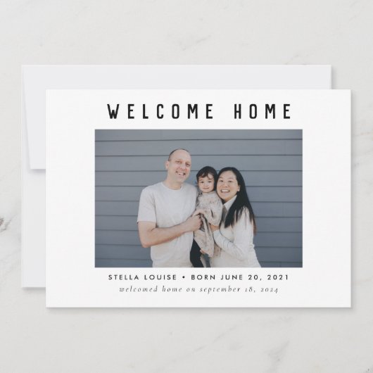 Aankondiging van de Moderne Foto Welcome Home Adop (Voorkant)