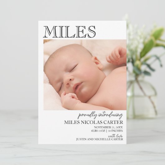 Aankondiging van de moderne geboorte van Elegant (Staand voorkant)