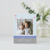 Aankondiging van de moderne hartsterffoto briefkaart (Staand voorkant)