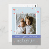 Aankondiging van de moderne hartsterffoto briefkaart (Voorkant / Achterkant)