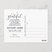 Aankondiging van de moderne hartsterffoto briefkaart (Achterkant)