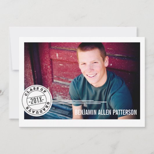 Aankondiging van de Moderne Stamp Photo Graduation (Voorkant)