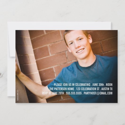 Aankondiging van de Moderne Stamp Photo Graduation (Achterkant)