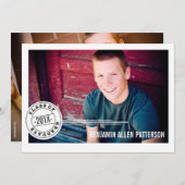 Aankondiging van de Moderne Stamp Photo Graduation (Voorkant / Achterkant)