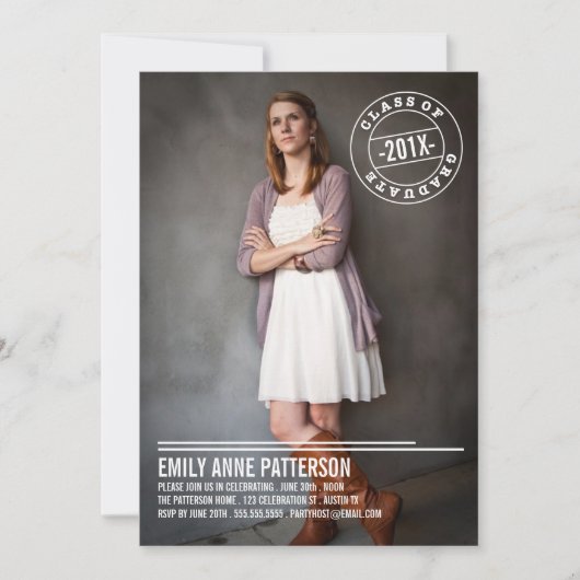 Aankondiging van de Moderne Stamp Photo Graduation (Voorkant)