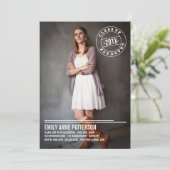Aankondiging van de Moderne Stamp Photo Graduation (Staand voorkant)