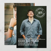 Aankondiging van de Moderne Stamp Photo Graduation (Voorkant / Achterkant)