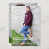 Aankondiging van de Moderne Stamp Photo Graduation (Voorkant / Achterkant)