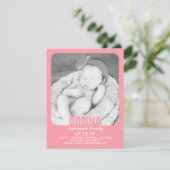 Aankondiging van de New Baby Girl Photo Flat (Staand voorkant)