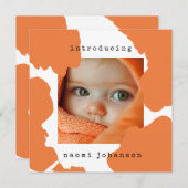 Aankondiging van de Oranje aquarel Baby (Voorkant / Achterkant)