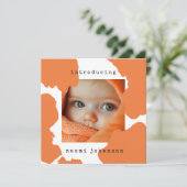 Aankondiging van de Oranje aquarel Baby (Staand voorkant)
