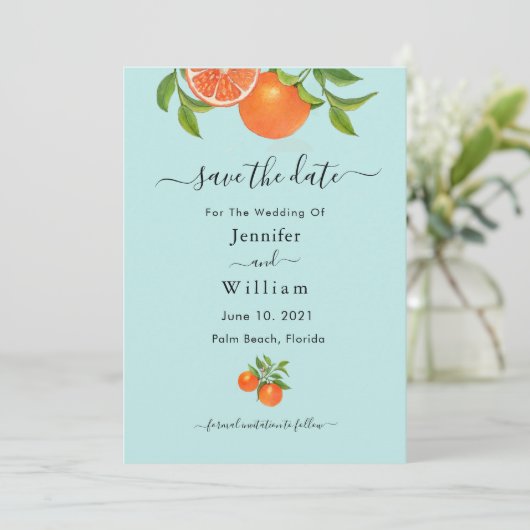 Aankondiging van de oranje waterverf Citrus (Staand voorkant)