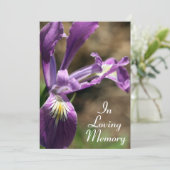 Aankondiging van de Paarse Iris Memorial Service (Staand voorkant)