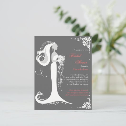 Aankondiging van de partij Elegant Bride Vrijgezel (Staand voorkant)