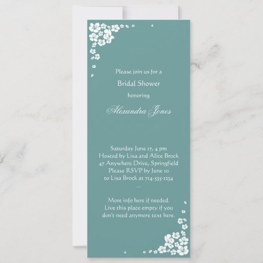 Aankondiging van de partij Elegant Bride Vrijgezel (Achterkant)