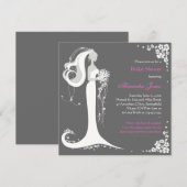 Aankondiging van de partij Elegant Bride Vrijgezel (Voorkant / Achterkant)