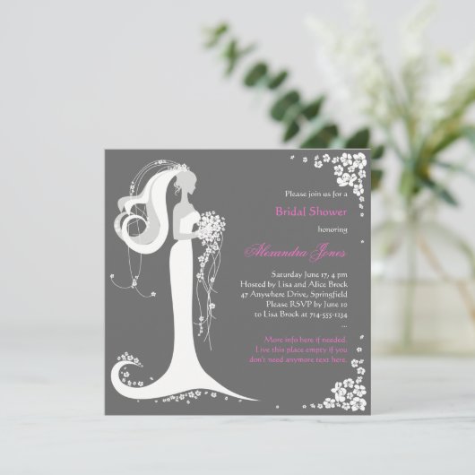 Aankondiging van de partij Elegant Bride Vrijgezel (Staand voorkant)