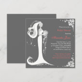 Aankondiging van de partij Elegant Bride Vrijgezel (Voorkant / Achterkant)