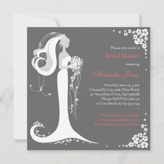Aankondiging van de partij Elegant Bride Vrijgezel (Voorkant)