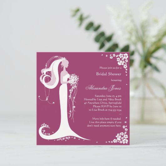 Aankondiging van de partij Elegant Bride Vrijgezel (Staand voorkant)