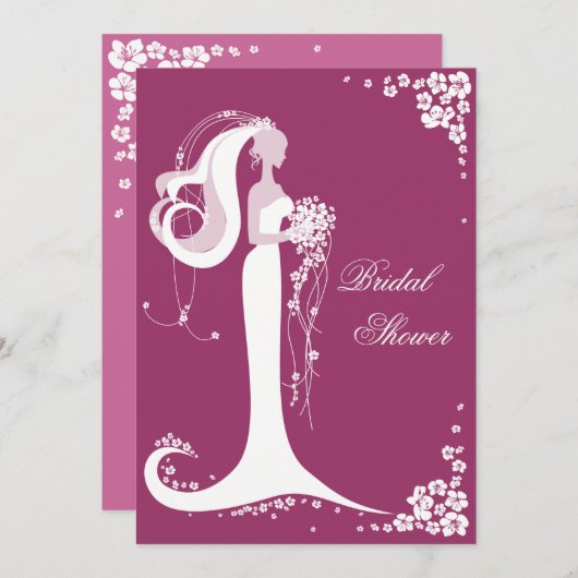 Aankondiging van de partij Elegant Bride Vrijgezel (Voorkant / Achterkant)