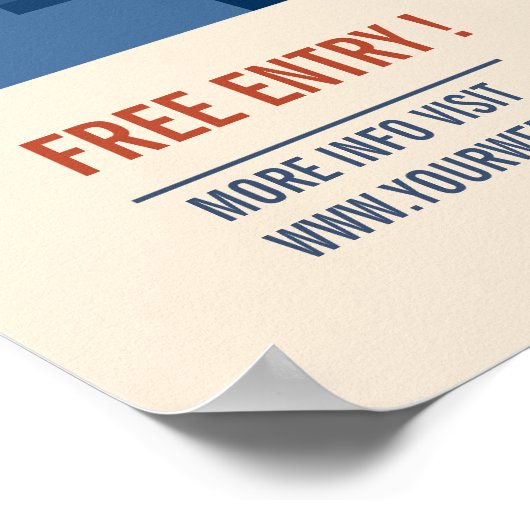 Aankondiging van de partij Jazz-retro-muziekposter Poster (Hoek)