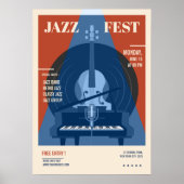 Aankondiging van de partij Jazz-retro-muziekposter Poster (Voorkant)
