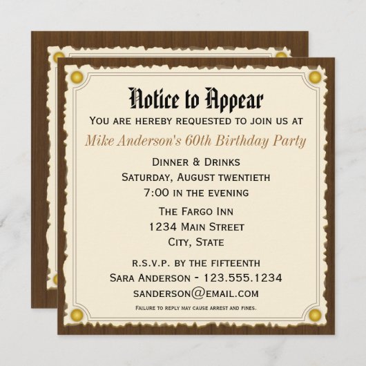 Aankondiging van de partij van de Verschijning van (Voorkant / Achterkant)