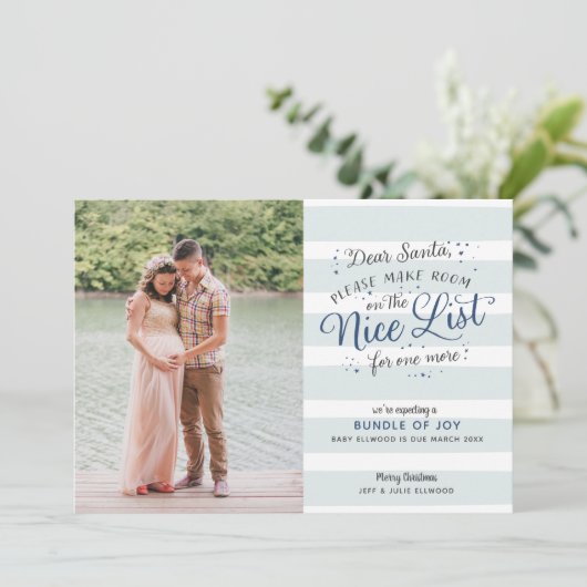 Aankondiging van de prettige kerstzwangerschap op  (Staand voorkant)