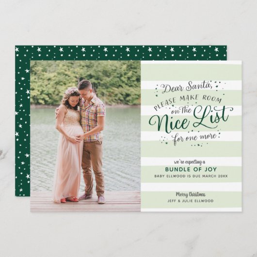Aankondiging van de prettige kerstzwangerschap op (Voorkant / Achterkant)