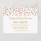 Aankondiging van de Red Gold Confetti Elopement (Voorkant)