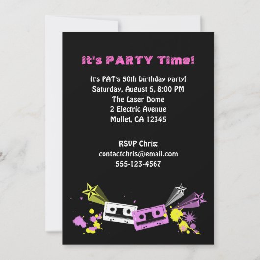 Aankondiging van de Retro Style Photo Party van 19 (Achterkant)