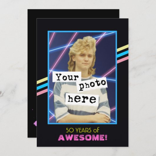 Aankondiging van de Retro Style Photo Party van 19 (Voorkant / Achterkant)