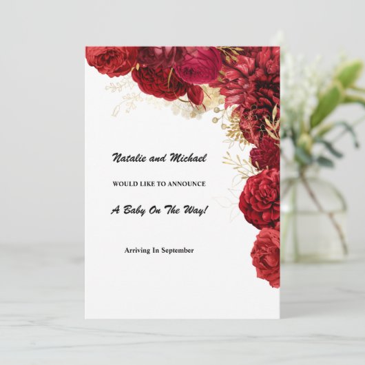 Aankondiging van de rode en goudbloeding (Staand voorkant)