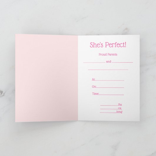 Aankondiging van de roze en witte Baby rol (Binnen)