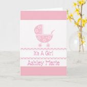 Aankondiging van de roze en witte Baby rol (Gele Bloem)