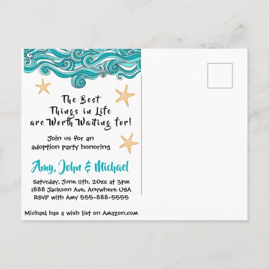 Aankondiging van de Starfish Adoption Party (Achterkant)