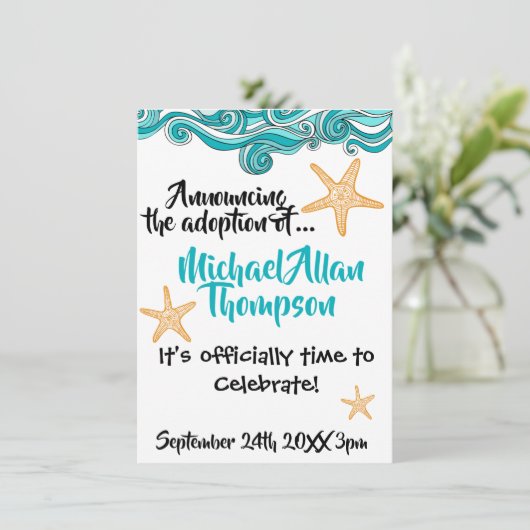 Aankondiging van de Starfish Adoption Party (Staand voorkant)