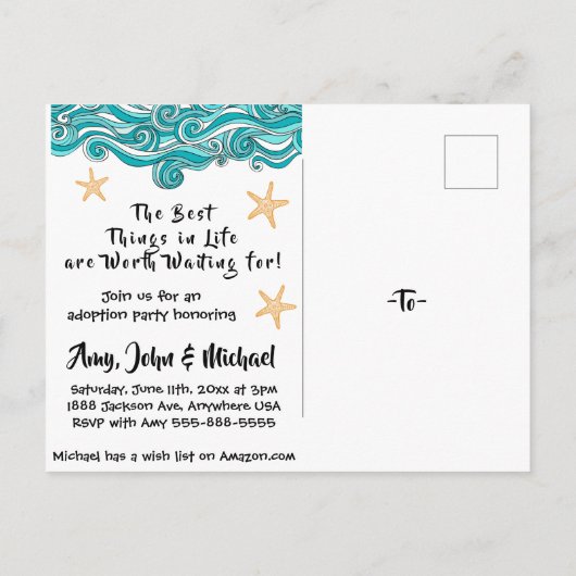 Aankondiging van de Starfish Adoption Party (Achterkant)