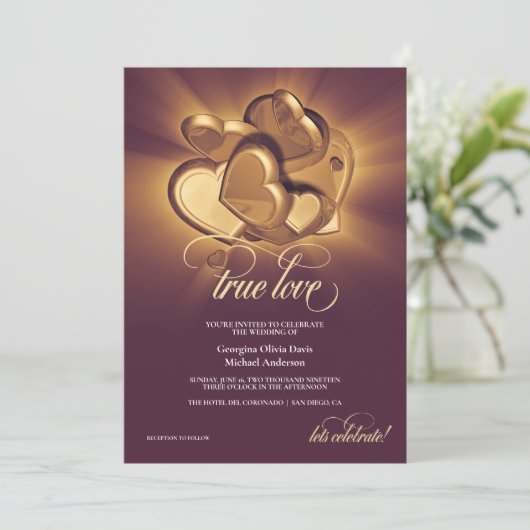 Aankondiging van de trouwerij van ware liefde (Staand voorkant)