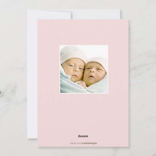 Aankondiging van de tweelinggeboorte met dubbele z (Achterkant)